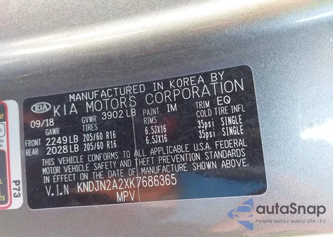 2019 Kia Soul z USA, uszkodzony, nr VIN KNDJN2A2XK7686365